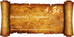 Anderkó Zsombor névjegykártya
