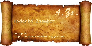 Anderkó Zsombor névjegykártya